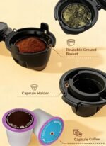 COWSAR Single Cup Coffee maker, Coffee makers with 40 Oz Water Tank, single serve coffee machine 5 Brew Sizes Up To 14 Oz, Coffee machine with Capsule and Ground Coffee - Image 4