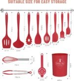 Kitchen Utensils Set-12 Pieces Silicone Cooking Utensils Set (Dishwasher Safe) 392°F Heat Resistant Spatula Set, Nonstick Cookware - Image 3
