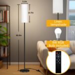 Smart LED Floor Lamp with APP Control & RGB Colors - Dimmable Standing Lamp for Living Room, Bedroom, Gaming - Remote, Timer, 9W Bulb Included, 67" Modern Tall Lamp (White) - Image 3
