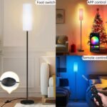 Smart LED Floor Lamp with APP Control & RGB Colors - Dimmable Standing Lamp for Living Room, Bedroom, Gaming - Remote, Timer, 9W Bulb Included, 67" Modern Tall Lamp (White) - Image 4