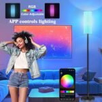 Smart LED Floor Lamp with APP Control & RGB Colors - Dimmable Standing Lamp for Living Room, Bedroom, Gaming - Remote, Timer, 9W Bulb Included, 67" Modern Tall Lamp (White) - Image 5