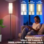 Smart LED Floor Lamp with APP Control & RGB Colors - Dimmable Standing Lamp for Living Room, Bedroom, Gaming - Remote, Timer, 9W Bulb Included, 67" Modern Tall Lamp (White) - Image 6