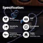 Linsoul Kiwi Ears Astral 1DD+6BA Hybrid in Ear Monitor, Wired Earbuds, HiFi Studio Recording &Mixing Earphone, Portable Gaming IEMs for Professional Music Engineers Audiophiles (Blue) - Image 5