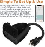 Amazon Basics Outdoor Smart Plug with 2 Individually Controlled Outlets, Works with Alexa Only, 2.4 GHz Wi-Fi, No Hub Required, Black - Image 3