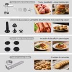 Aifeel Stand Mixer, 8.5QT+ 6QT Two Stainless Steel Bowls Electric Food Mixer, 7 in 1 Multifunctional Kitchen Mixer with Dough Hook, Whisk, Beater, Meat Grinder,Pasta & Cookie Maker-Black - Image 5