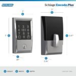 Schlage BE499WB CEN 625 Encode Plus WiFi Deadbolt Smart Lock, Keyless Entry Touchscreen Door Lock with Century Trim, Bright Chrome - Image 4