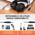 JOYO Studio Headphones Monitor Headphone for Recording Over Ear Noise Canceling for Guitar Cellphone Mixer Amplifier Podcast DJ and Keyboard Piano (JMH-02) - Image 5