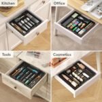 Lifewit Silverware Drawer Organizer, Expandable Utensil Tray for Kitchen, BPA Free Flatware and Cutlery Holder, Adjustable Plastic Storage for Spoons Forks Knives, 8.5-14 x 12", Black - Image 5