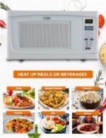 COMMERCIAL CHEF 1.6 Cubic Foot Microwave with 10 Power Levels, Small Microwave with Push Button, 1000 Watt Microwave with Digital Control Panels, Countertop Microwave with Timer, White - Image 3