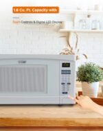 COMMERCIAL CHEF 1.6 Cubic Foot Microwave with 10 Power Levels, Small Microwave with Push Button, 1000 Watt Microwave with Digital Control Panels, Countertop Microwave with Timer, White - Image 5