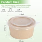50 Pcs 32 Oz disposable meal prep containers，paper bowls with lids，disposable soup bowls，soup bowls disposable hot/cold，disposable salad bowls with lids， - Image 3