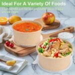 50 Pcs 32 Oz disposable meal prep containers，paper bowls with lids，disposable soup bowls，soup bowls disposable hot/cold，disposable salad bowls with lids， - Image 4