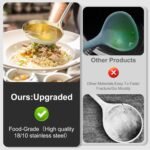 Stainless Steel Soup Ladle and Spaghetti Spoon Set - Large Ladle Spoon, Pasta Strainer, Durable Kitchen Cooking Utensils for Stirring, Serving Pasta, Soup & Sauce，Christmas Gifts - Image 5