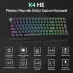 Keychron K4 HE 96% Wireless RGB Hall Effect Keyboard, Gateron Magnetic Switch, Analog Mode & Rapid Trigger, QMK/VIA, 2.4GHz/BT5.2/USB-C, Multitasker for Mac/Windows/Linux, Aluminum Frame - Black - Image 3