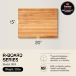 John Boos R-Board Series Rectangular Wooden Maple Cutting Board 20”x15” – 1.5” Thick, 12-lb Reversible Butcher Block with Edge-Grain & Finger Grips – Made in the USA - Image 3