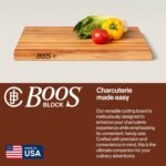 John Boos R-Board Series Rectangular Wooden Maple Cutting Board 20”x15” – 1.5” Thick, 12-lb Reversible Butcher Block with Edge-Grain & Finger Grips – Made in the USA - Image 5