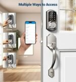 Veise VE06-H Smart Front Door Lock Set, App Control, Keyless Entry Deadbolt with Lever Handle, Electronic Digital Touchscreen Keypad, Auto Lock, Easy Install, Satin Nickel - Image 3
