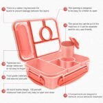Bento Box Adult Lunch Box Kids,Lunch Containers for Adults/Kids/Toddler,5 Compartments Bento Lunch Box with Sauce Vontainers,Microwave & Dishwasher & Freezer Safe,BPA-Free(Pink) - Image 3