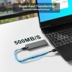 5-Star Aluminum Portable External Solid State Drive SSD 2TB, Read up to 500MB/s, USB-C, USB A 3.2 Gen 2, Waterproof, Dustproof (IP68), Shockproof, Pressure Resistant - Image 3