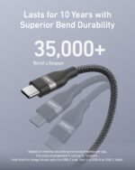 Anker Car Carplay Cable for iPhone 17 16 Pro Max Plus, Upcycled Braided USB A to USB C Car Charger Cord for Samsung Note20 and More (3FT, Black) - Image 4