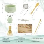 Matcha Whisk Set, Matcha Bowl with Spout, Tea Brush Stand, Stainless Steel Sifter, Matcha Whisk Holder - 8 Pcs Green Matcha Kit Set for Matcha Lover Ideal Holiday Gift, Tea Making Tools - Image 3