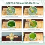Matcha Whisk Set, Matcha Bowl with Spout, Tea Brush Stand, Stainless Steel Sifter, Matcha Whisk Holder - 8 Pcs Green Matcha Kit Set for Matcha Lover Ideal Holiday Gift, Tea Making Tools - Image 5