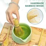 Matcha Whisk Set, Matcha Bowl with Spout, Tea Brush Stand, Stainless Steel Sifter, Matcha Whisk Holder - 8 Pcs Green Matcha Kit Set for Matcha Lover Ideal Holiday Gift, Tea Making Tools - Image 6