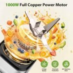 KOIOS Blender/Food Processor Combo Max 1000W, 4 in 1 34oz Pitcher, 22oz Blending Cup, Meat Grinder & Vegetable Chopper, Spice Grinder,BPA Free -All-in-One Kitchen System, Dishwasher Safe - Image 3