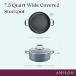Anolon Advanced Home Hard-Anodized Nonstick Wide Stock Pot/Stockpot (7.5-Quart, Moonstone) - Image 3
