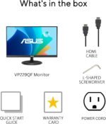 ASUS VP229Q 21.5” Monitor, 1080P Full HD, 75Hz, IPS, FreeSync/Adaptive-Sync, Eye Care, HDMI DisplayPort VGA, Frameless, VESA Wall Mountable Black - Image 7