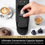CHULUX RectoCafé Espresso Machine for Nespresso Original Capsule Pod, 20 Bar Professional Italian Pump Coffee Machine, Extra Mini Espresso Maker for Home & Office, Black - Image 5