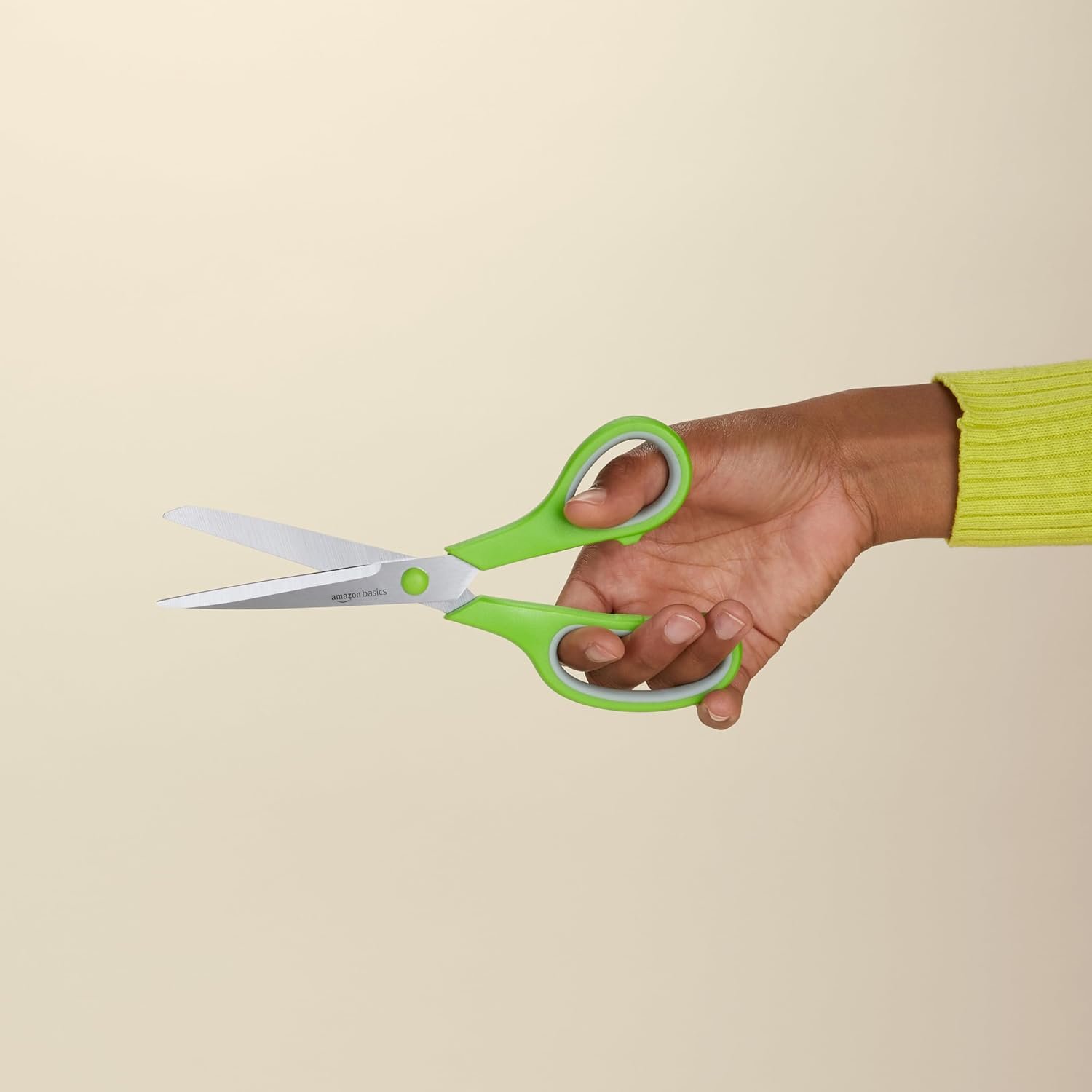 Amazon Basics Stainless Steel Scissors for Office, Crafts, Multipurpose, Sharp, Comfort Grip, PVD Coated, 3 Pack, Multicolor - Image 3