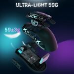 MAGIC-REFINER Attack Shark X11 59g Superlight Wireless Gaming Mouse with Grip Tape, RGB Charging Dock，BT/2.4G Wireless/Wired Pc Mouse, 22000 DPI,5 Programmable Buttons for Pc/Mac(Black) - Image 6