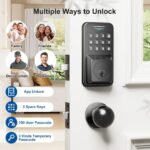 Keyless Entry Door Lock with 2 Door Knobs & Electronic Backlit Keypad, App Control Deadbolt Lock Support One-Touch Locking & Auto Locking,Easy Install, Anti-Peeping Code (01-Black) - Image 4