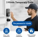 Keyless Entry Door Lock with 2 Door Knobs & Electronic Backlit Keypad, App Control Deadbolt Lock Support One-Touch Locking & Auto Locking,Easy Install, Anti-Peeping Code (01-Black) - Image 5