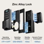 Keyless Entry Door Lock with 2 Door Knobs & Electronic Backlit Keypad, App Control Deadbolt Lock Support One-Touch Locking & Auto Locking,Easy Install, Anti-Peeping Code (01-Black) - Image 6