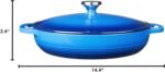 Lodge 3.6 Quart Enameled Cast Iron Oval Casserole With Lid – Dual Handles – Oven Safe up to 500° F or on Stovetop - Use to Marinate, Cook, Bake, Refrigerate and Serve – Caribbean Blue - Image 4