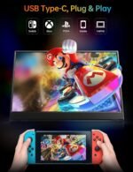 VILVA Portable-Monitor-for-Laptop - 15.6'' 1080P FHD IPS Display USB-C HDMI Portable Monitor for Laptop with Cover and Speakers External Monitor for Laptop/PC/Mac/Phone/Xbox Switch/PS4/ - Image 4