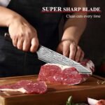 Sunnecko Chef Knife 8 inch,High Carbon Stainless Steel Kitchen Knife,Ultra Sharp Gyutou Cutting Knife with Sheath and Gift Box for Family & Restaurant - Image 4