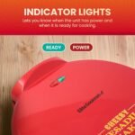 Elite Gourmet EQD-118 Electric Non-Stick 11" Quesadilla Maker, Easy-Slice 6-Wedge, Grilled Cheese Corn Flour Tortilla Snacks, Red - Image 5