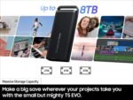 Samsung T5 EVO Portable SSD 8TB, USB 3.2 Gen 1 External Solid State Drive, Seq. Read Speeds Up to 460MB/s for Gaming and Content Creation, MU-PH8T0S/AM, Black - Image 4