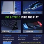 Tatybo Wireless Gaming Headsets for Ps5 Ps4 PC, 2.4GHz USB & Type-C Gaming Headphones, 40H+ Hrs & 7.1 Surround Sound with Noise Canceling Microphone for Switch Phone - Image 5