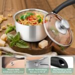 Herogo 1 Quart & 2 Quart Saucepan Set with Lid, 18/10 Stainless Steel Sauce Pan Pot, 2Qt 1Qt Saucepan for Home Kitchen Restaurant, Dishwasher Safe - Image 4