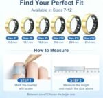 Smart Ring Health & Fitness Tracker for Men & Women, Heart Rate, SPO₂, Sleep & Activity Monitoring, IP68 Waterproof, Long Battery Life, Family Care Mode, No Subscription Fee (Gold, 9) - Image 3