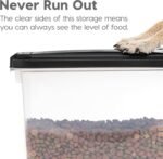 IRIS USA Dog Food Storage Container, 30 lbs & 11 lbs Combo, Cat Food Storage Container, Dog Treat Container, Airtight, Stackable, 2-Cup Scoop, Wheels, Easy Mobility, Black - Image 4