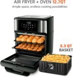 Air Fryer Oven 1800W, 12.7QT Capacity, Touchscreen Panel, Automatic Shut-Off, Toaster + Airfryer – Black & Stainless Steel – Mondial - Image 3