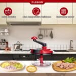 Manual Food Processor,8 Cup Hand Powered Crank Chopper,Mincer Blender with Clear Container,for Vegetables Meat Fruits Onions - Image 3