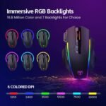 RisoPhy Wireless Gaming Mouse,Tri-Mode 2.4G/USB-C/Bluetoothy, Up to 10000DPI,Chroma RGB Backlit,Ergonomic with 8 Programmable Buttons,Rechargeable Computer Mouse for Laptop,PC,Mac - Image 4