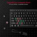 Redragon K580 PRO Wireless RGB Gaming Keyboard, 3-Modes 104 Keys Mechanical Keyboard w/Hot-Swap Socket, Dedicated Media Controls & Onboard Macro Recording, Linear Red Switch - Image 3