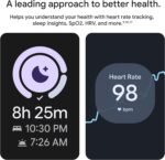 Google Pixel Watch 4 (45mm) - Android Smartwatch with Heart Rate and Sleep Tracking - 40-Hour Battery - Fitness Tracking - Google AI - Matte Black Aluminum Case - Obsidian Active Band - Wi-Fi - Image 7